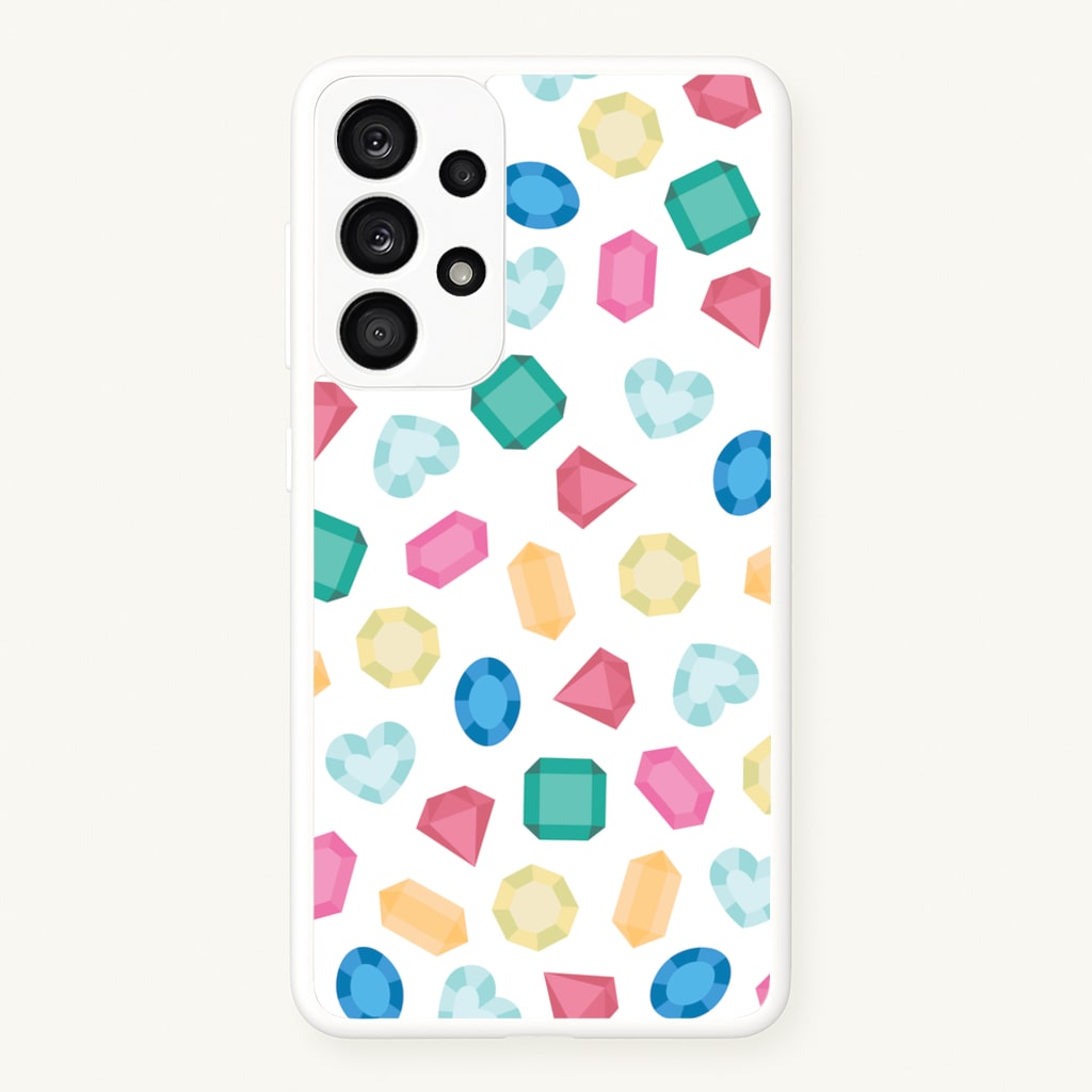 Cartoon Multicoloured Gems Pattern - Patterns Phone Case for Galaxy A53