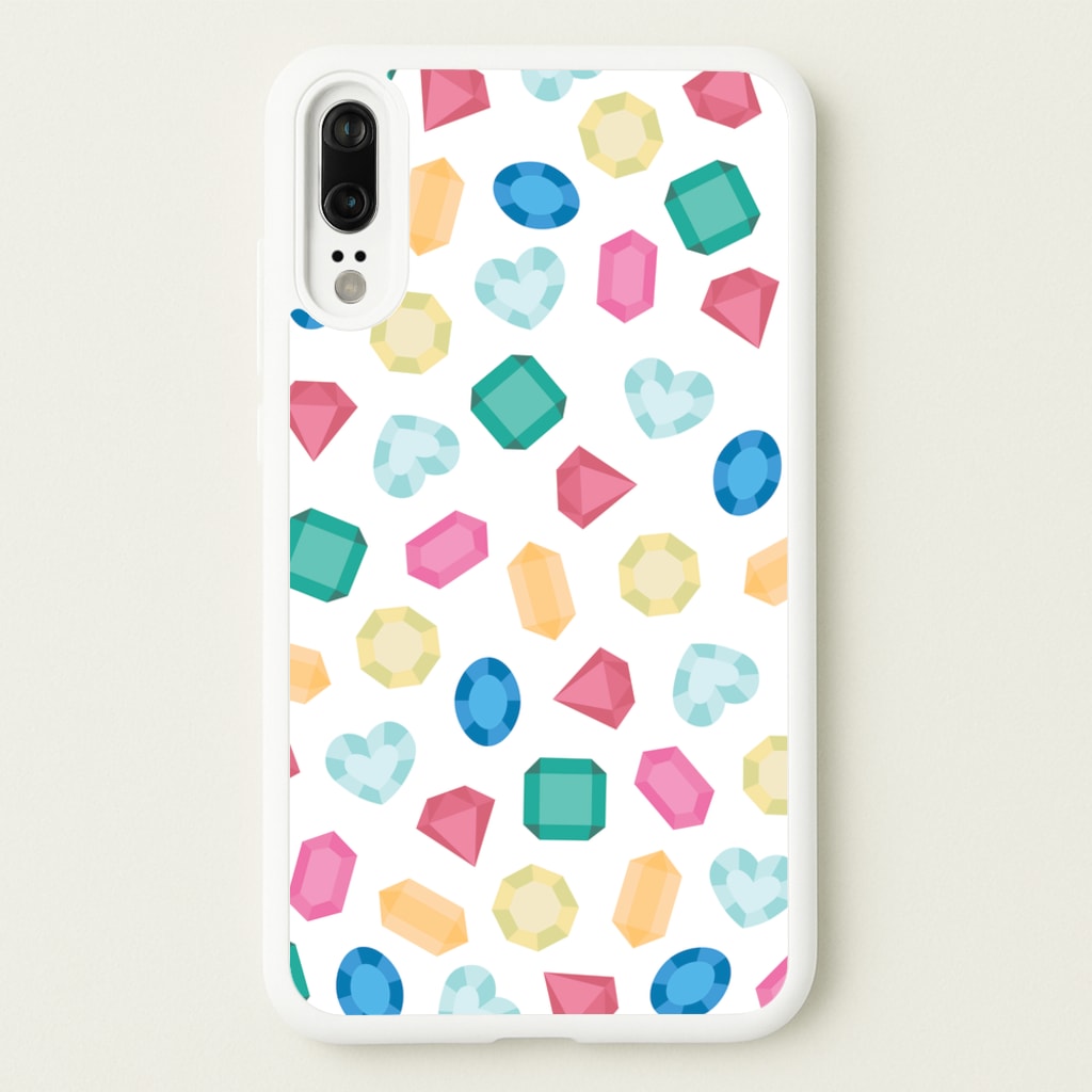 Cartoon Multicoloured Gems Pattern - Patterns Phone Case for Huawei P20