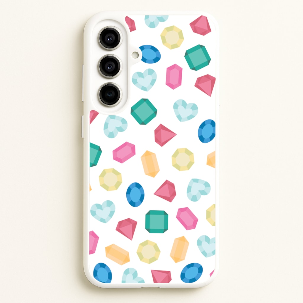 Cartoon Multicoloured Gems Pattern - Patterns Phone Case for Galaxy A56