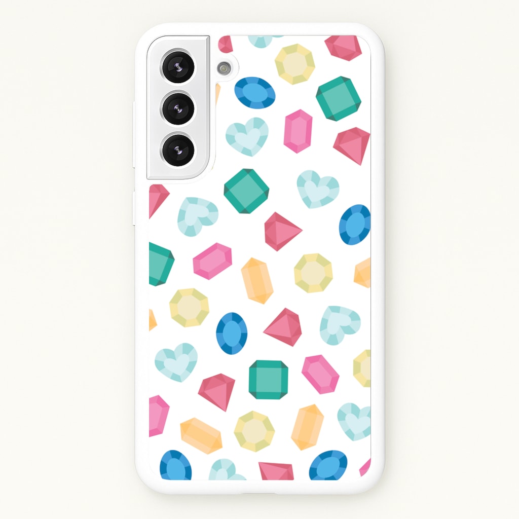 Cartoon Multicoloured Gems Pattern - Patterns Phone Case for Galaxy S21FE