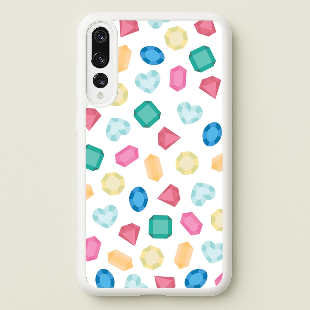 Cartoon Multicoloured Gems Pattern - Patterns Phone Case for Huawei P20 Pro