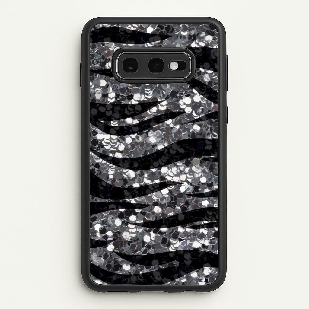 Silver Sequin Tiger Pattern - Patterns Phone Case for Galaxy S10e