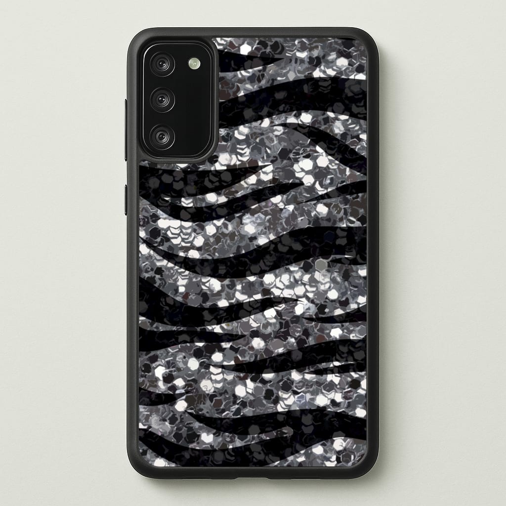 Silver Sequin Tiger Pattern - Patterns Phone Case for Galaxy A41