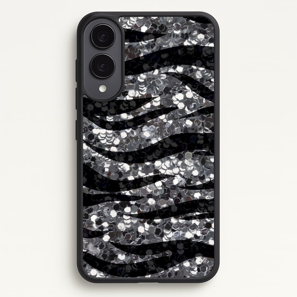 Silver Sequin Tiger Pattern - Patterns Phone Case for Galaxy S25 Edge