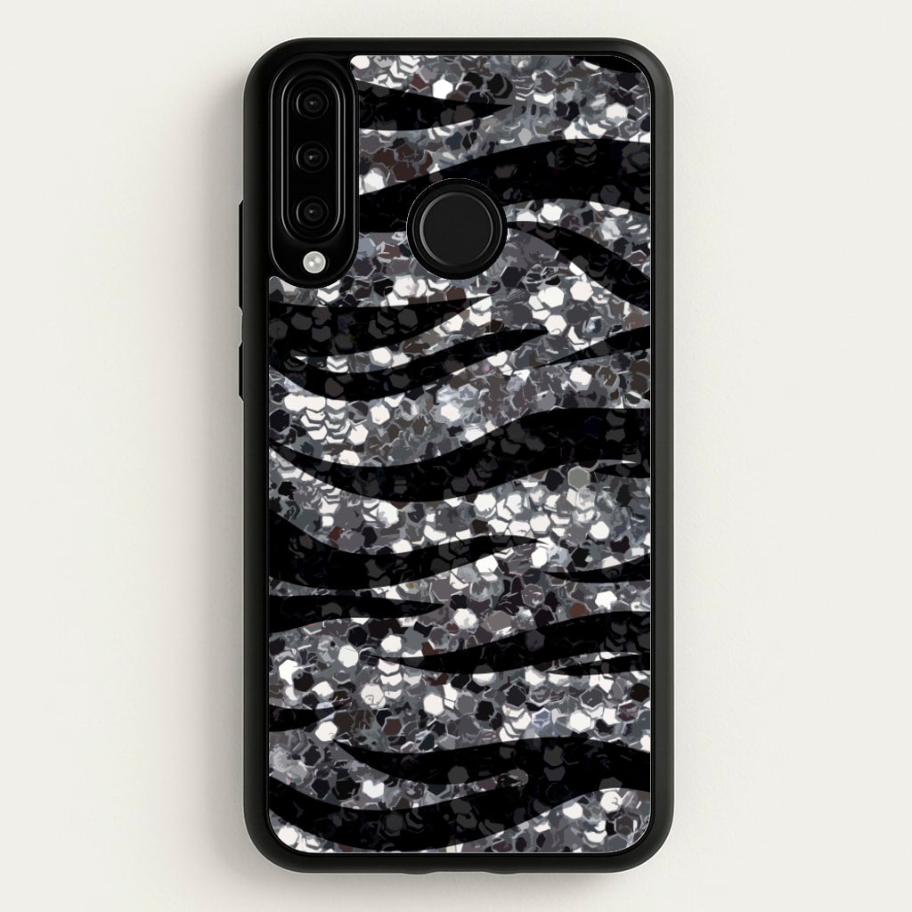 Silver Sequin Tiger Pattern - Patterns Phone Case for Huawei P30 Lite