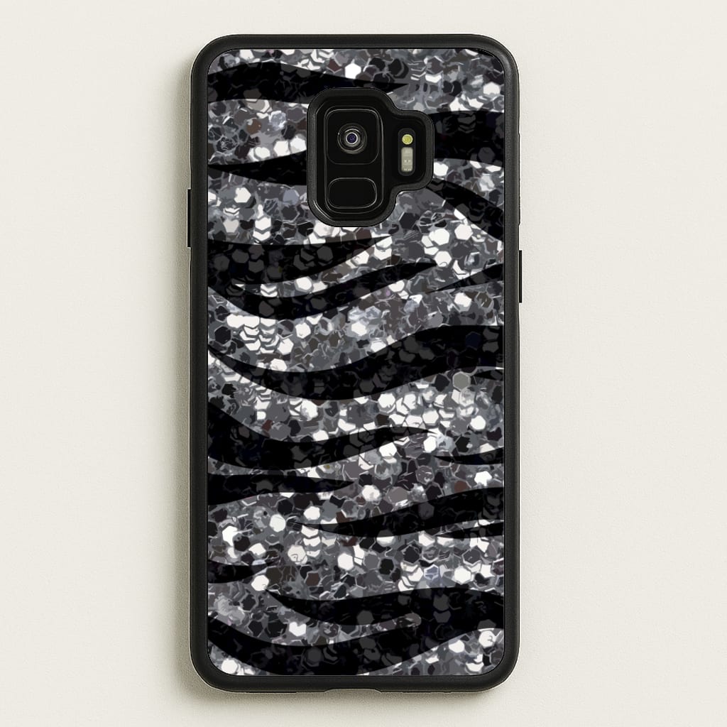 Silver Sequin Tiger Pattern - Patterns Phone Case for Galaxy S9