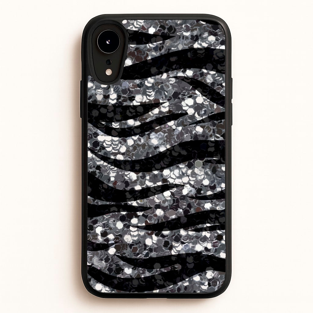 Silver Sequin Tiger Pattern - Patterns Phone Case for iPhone XR