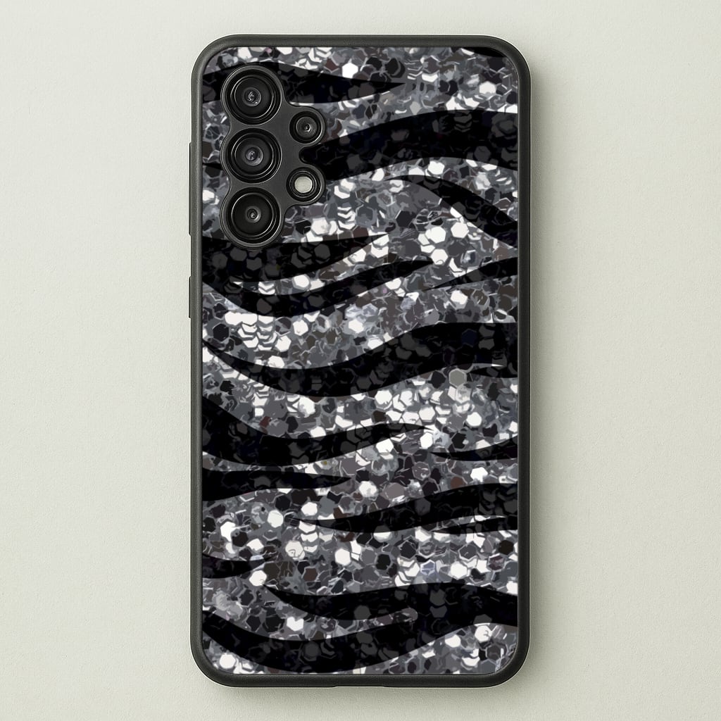 Silver Sequin Tiger Pattern - Patterns Phone Case for Galaxy A13