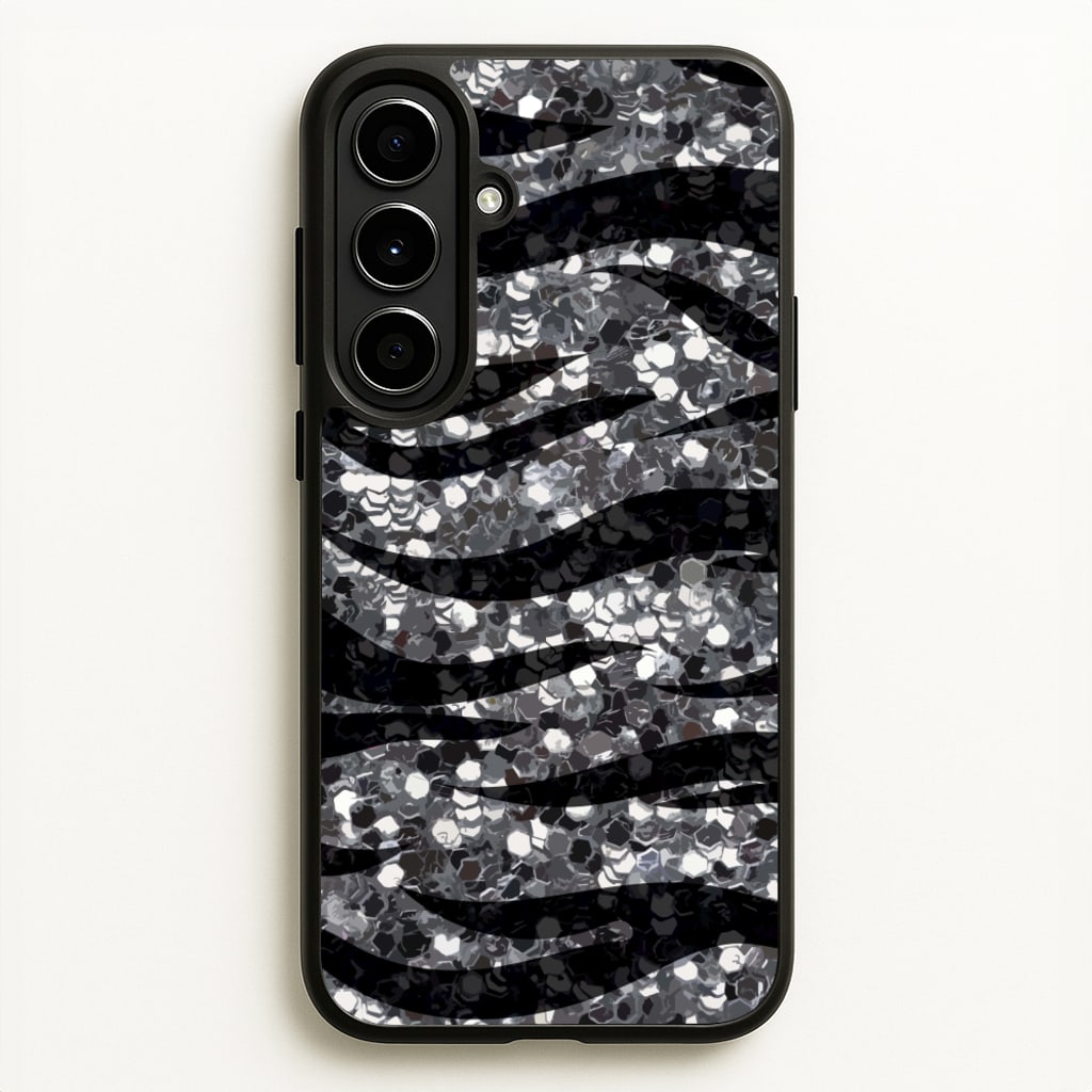 Silver Sequin Tiger Pattern - Patterns Phone Case for Galaxy A56