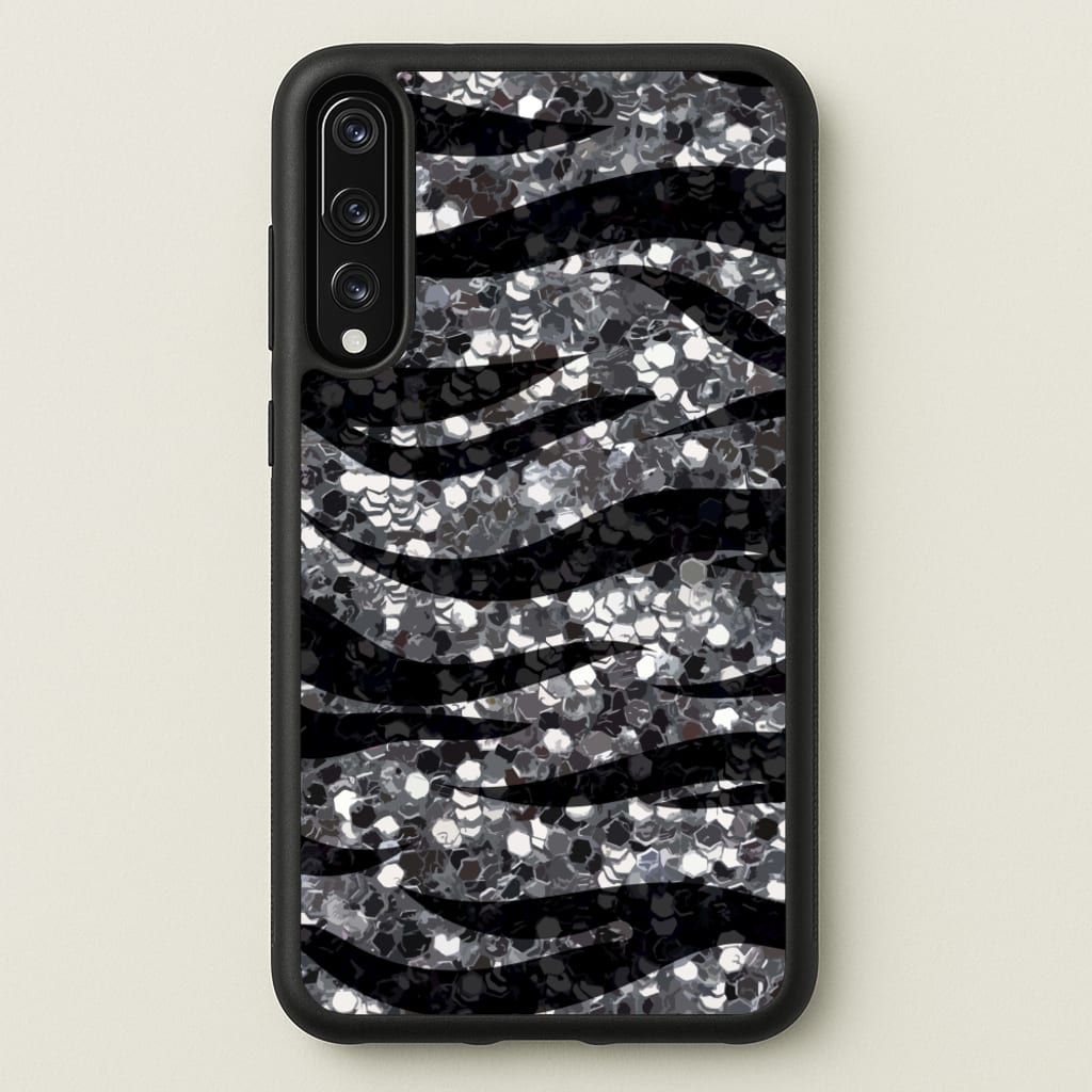 Silver Sequin Tiger Pattern - Patterns Phone Case for Huawei P20 Pro