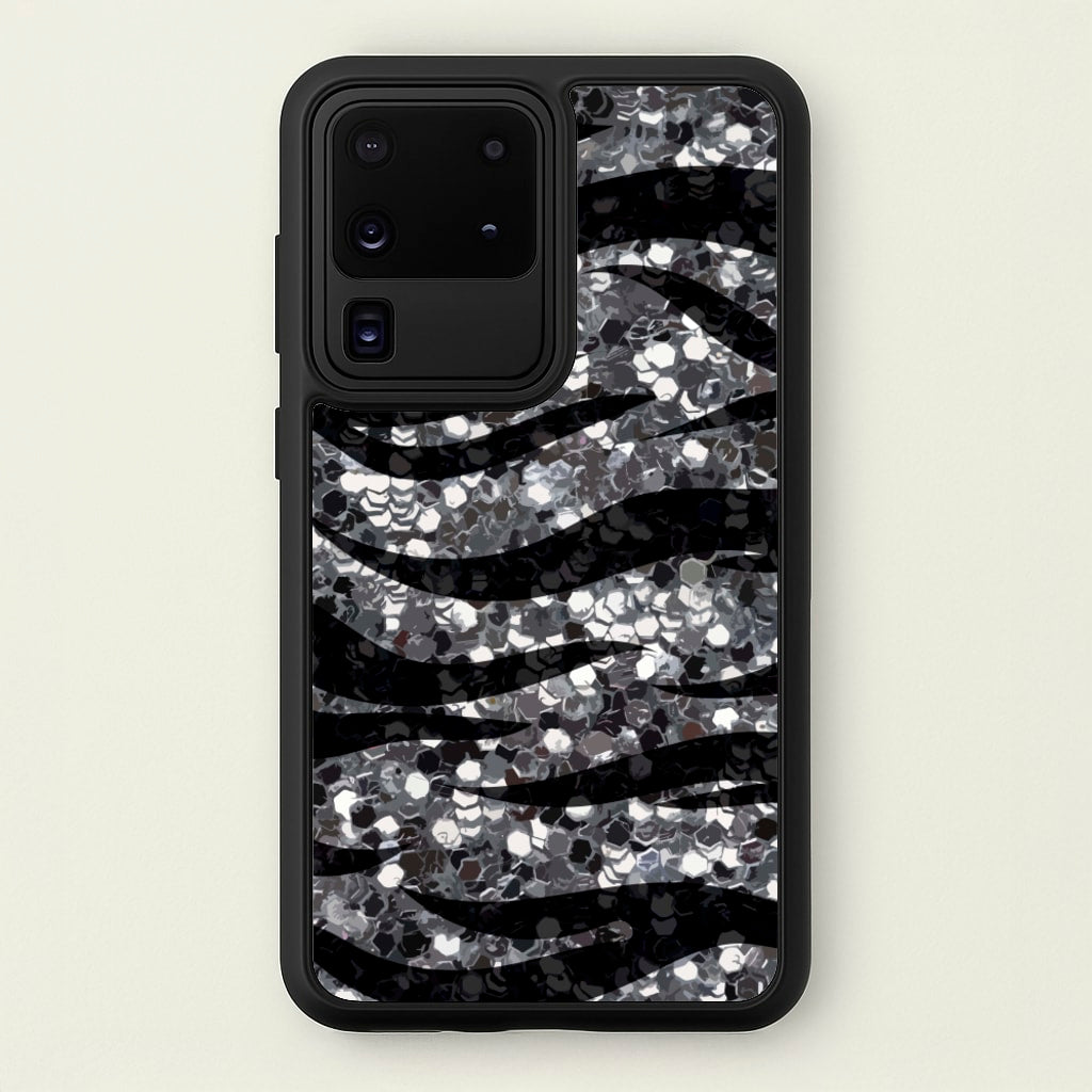 Silver Sequin Tiger Pattern - Patterns Phone Case for Galaxy S20 Ultra