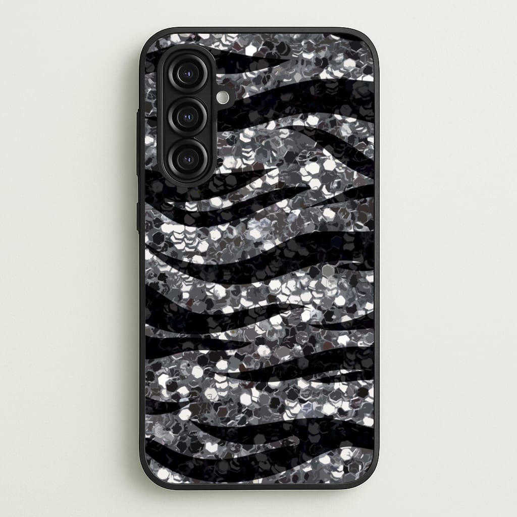 Silver Sequin Tiger Pattern - Patterns Phone Case for Galaxy A16