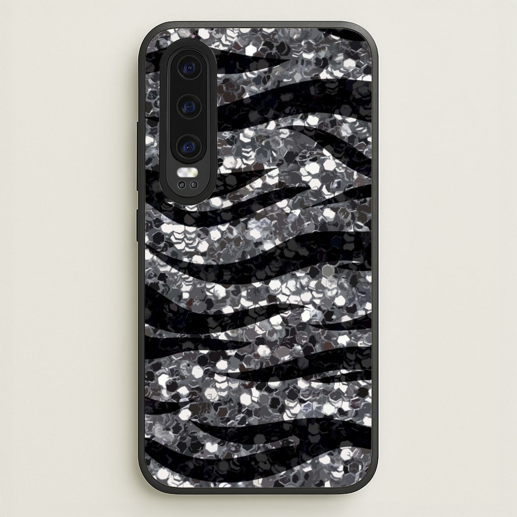 Silver Sequin Tiger Pattern - Patterns Phone Case for Huawei P30