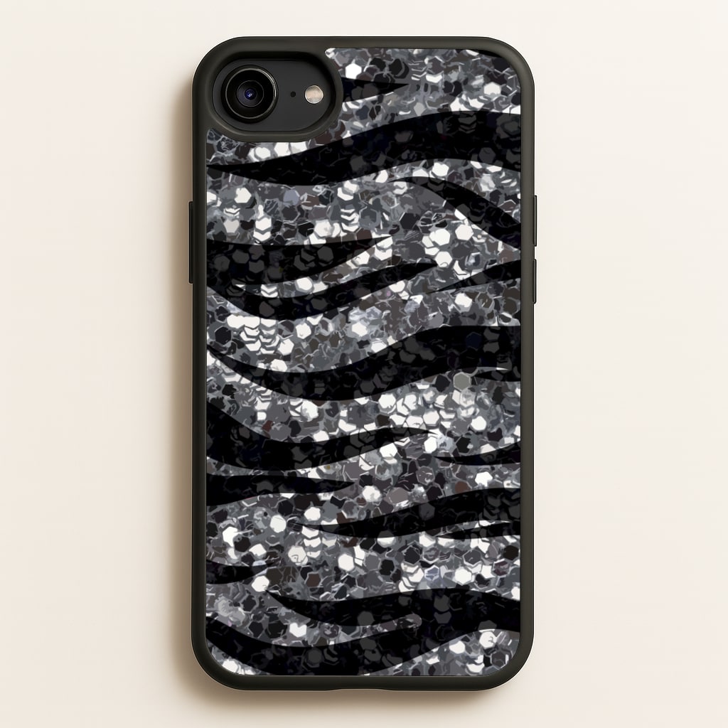Silver Sequin Tiger Pattern - Patterns Phone Case for iPhone 6 / 7 / 8 / SE