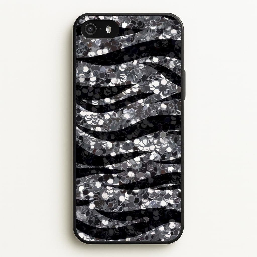 Silver Sequin Tiger Pattern - Patterns Phone Case for iPhone 5 / 5s / SE 2016