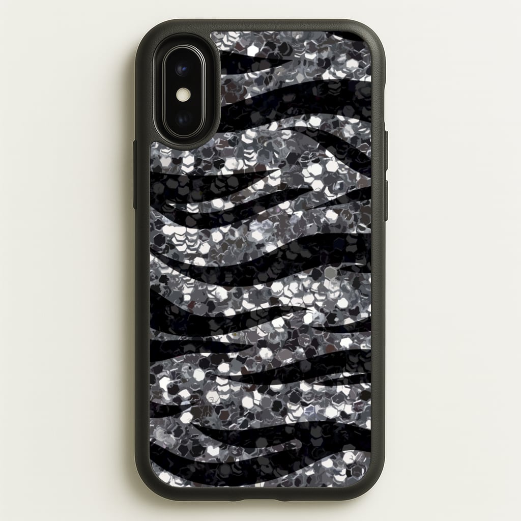 Silver Sequin Tiger Pattern - Patterns Phone Case for iPhone X / XS