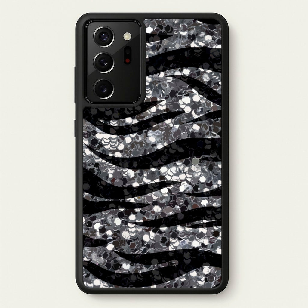 Silver Sequin Tiger Pattern - Patterns Phone Case for Galaxy Note 20 Ultra
