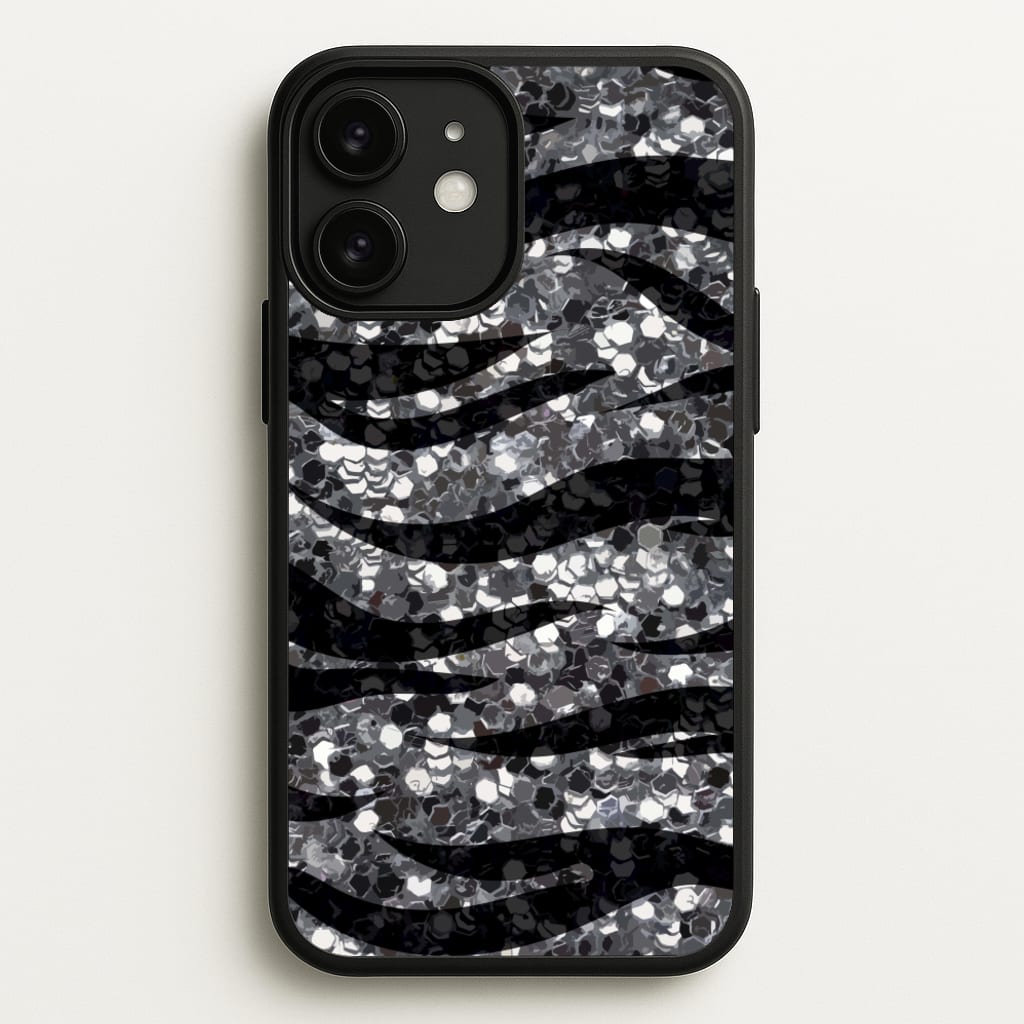 Silver Sequin Tiger Pattern - Patterns Phone Case for iPhone 11