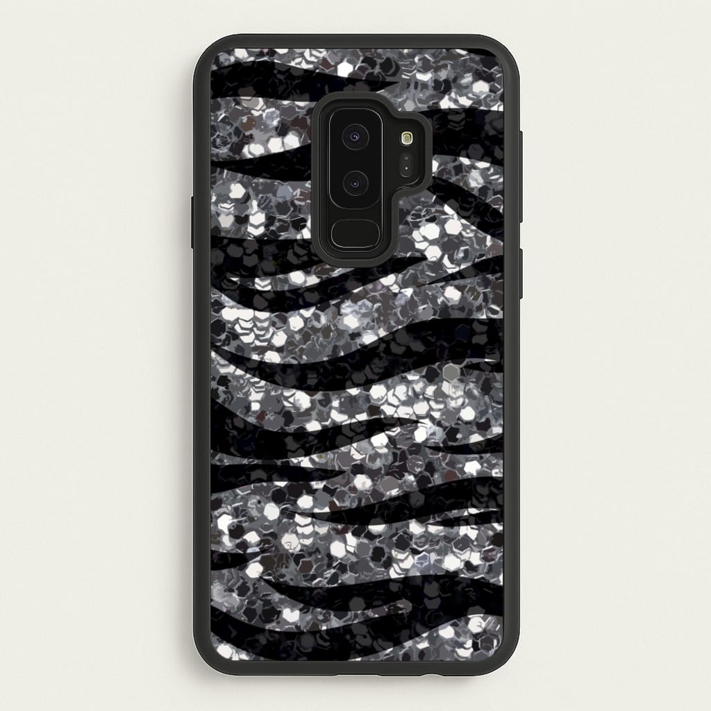 Silver Sequin Tiger Pattern - Patterns Phone Case for Galaxy S9 Plus