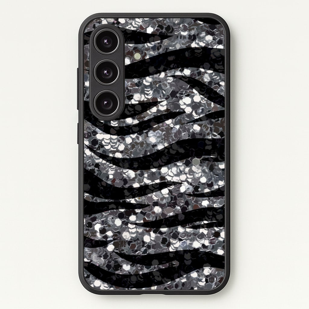 Silver Sequin Tiger Pattern - Patterns Phone Case for Galaxy S25 Plus
