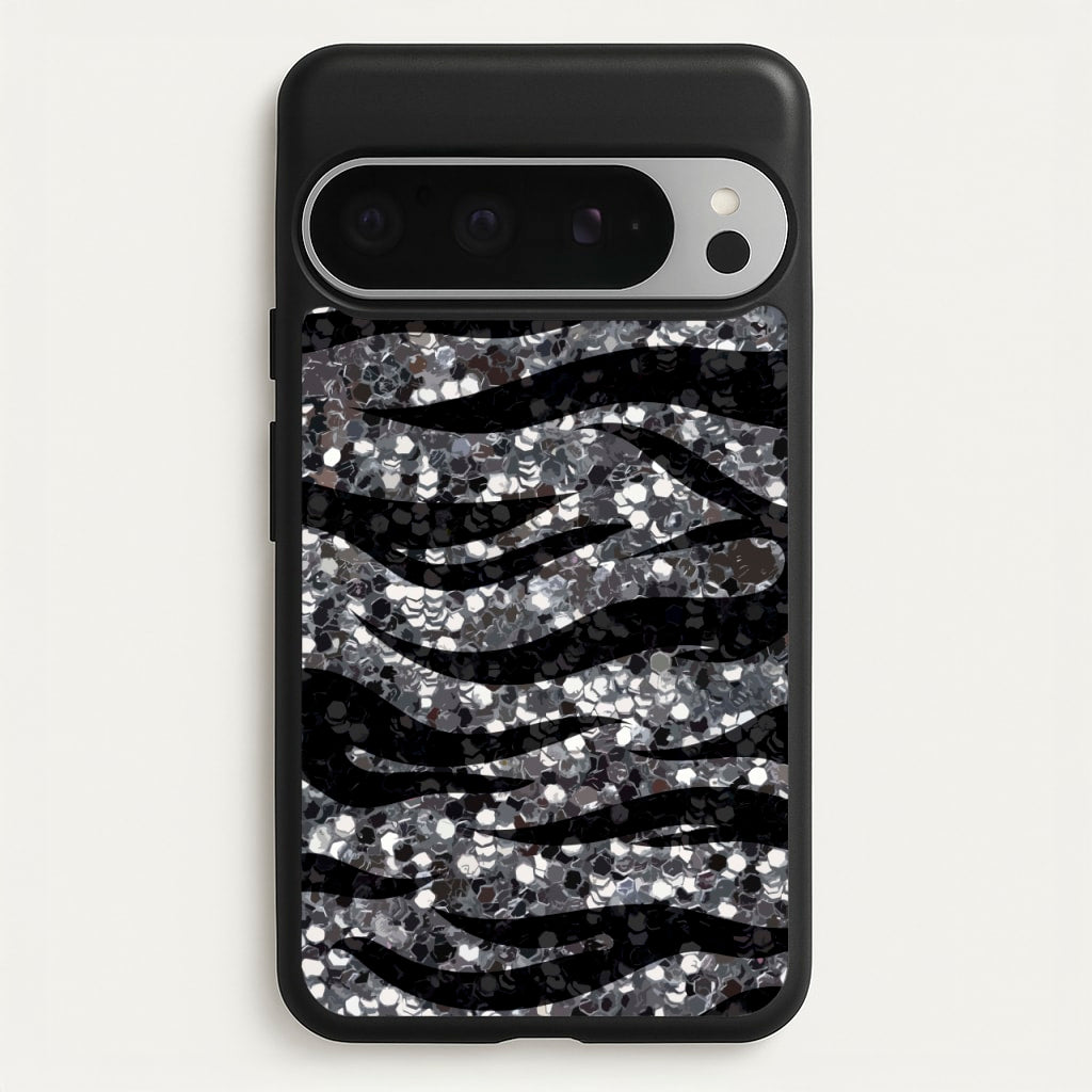 Silver Sequin Tiger Pattern - Patterns Phone Case for Google Pixel 9 Pro XL