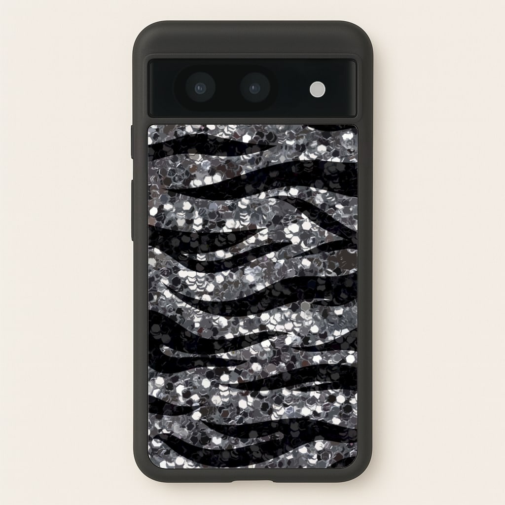 Silver Sequin Tiger Pattern - Patterns Phone Case for Google Pixel 8a