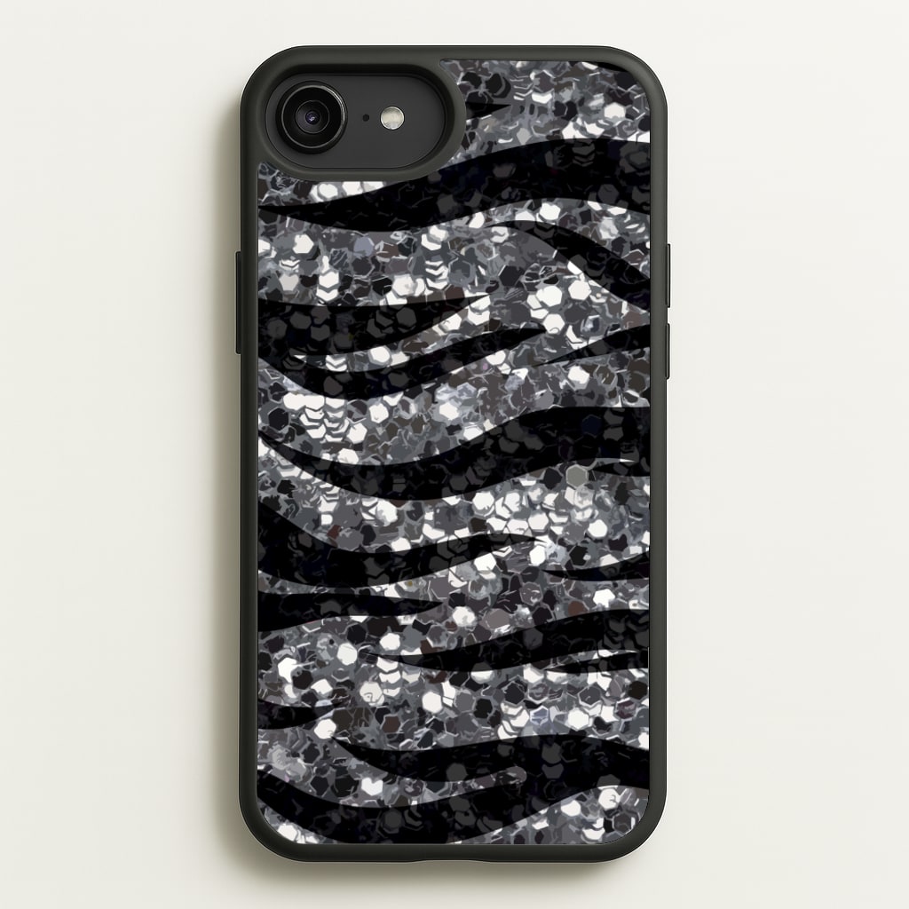 Silver Sequin Tiger Pattern - Patterns Phone Case for iPhone 6 Plus / 7 Plus / 8 Plus
