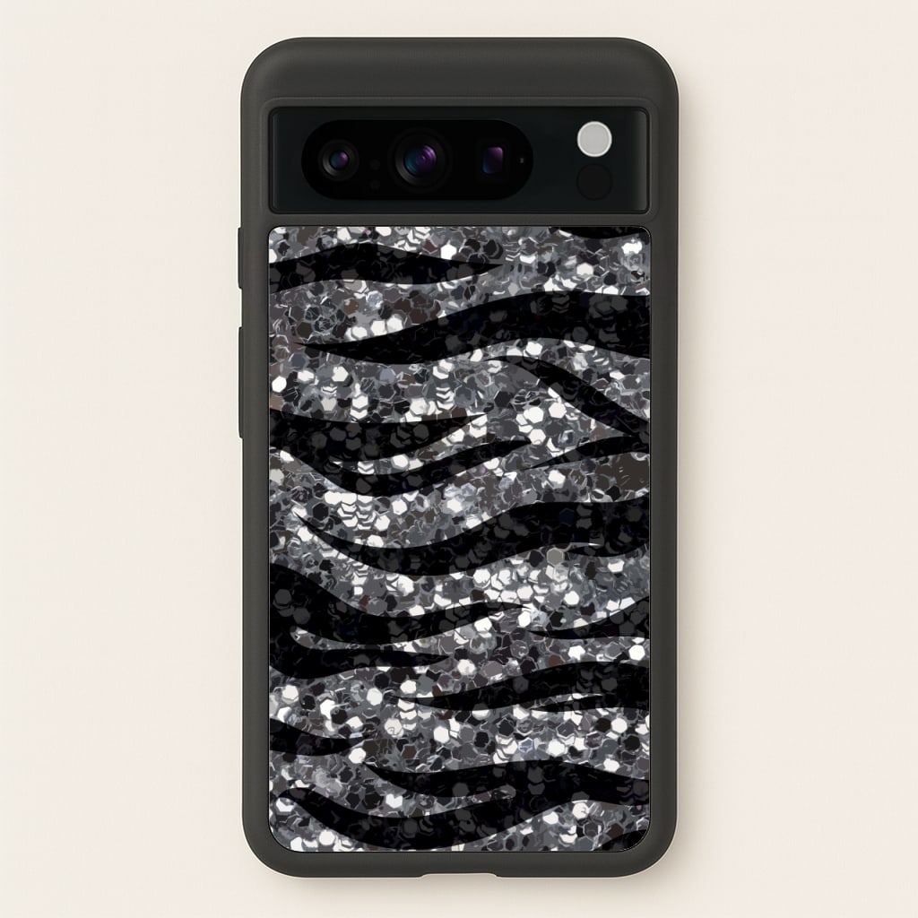 Silver Sequin Tiger Pattern - Patterns Phone Case for Google Pixel 8 Pro