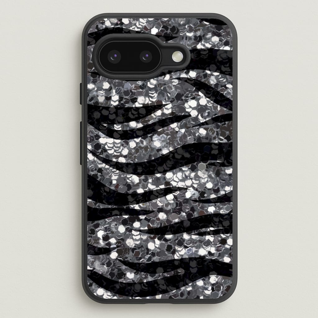 Silver Sequin Tiger Pattern - Patterns Phone Case for Google Pixel 9a