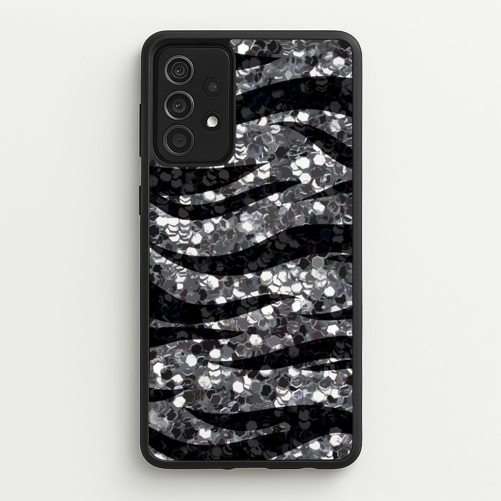 Silver Sequin Tiger Pattern - Patterns Phone Case for Galaxy A52 / A52s