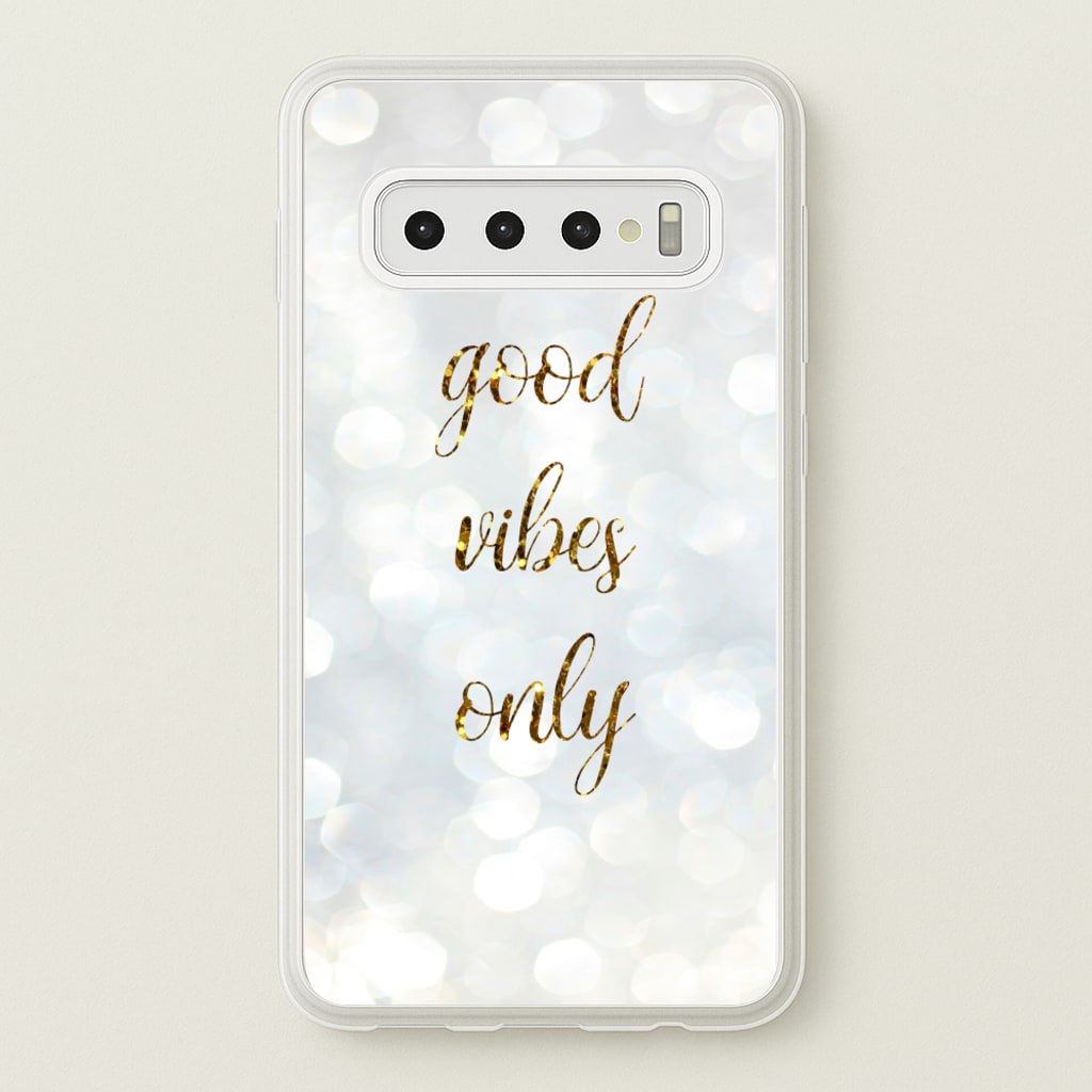 Good Vibes Only - Glittery - Christmas Phone Case for Galaxy S10