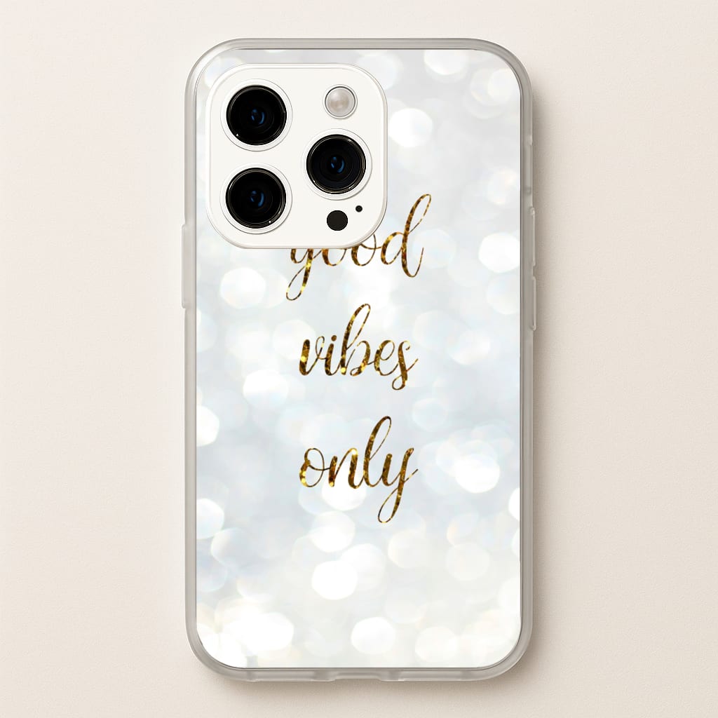 Good Vibes Only - Glittery - Christmas Phone Case for iPhone 14 Pro