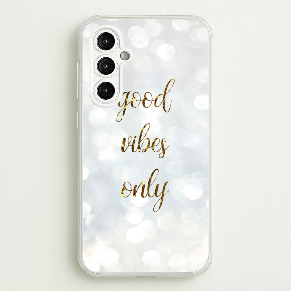 Good Vibes Only - Glittery - Christmas Phone Case for Galaxy A14