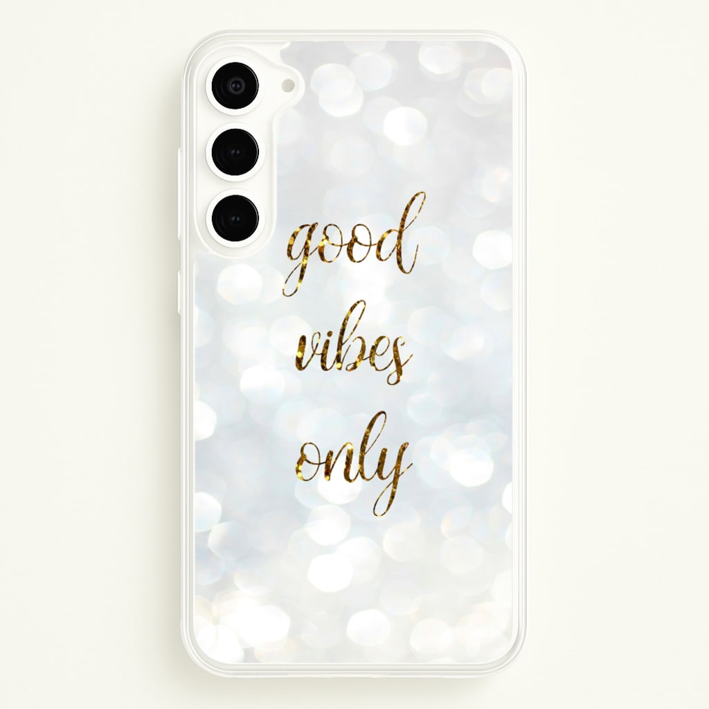Good Vibes Only - Glittery - Christmas Phone Case for Galaxy S23 Plus