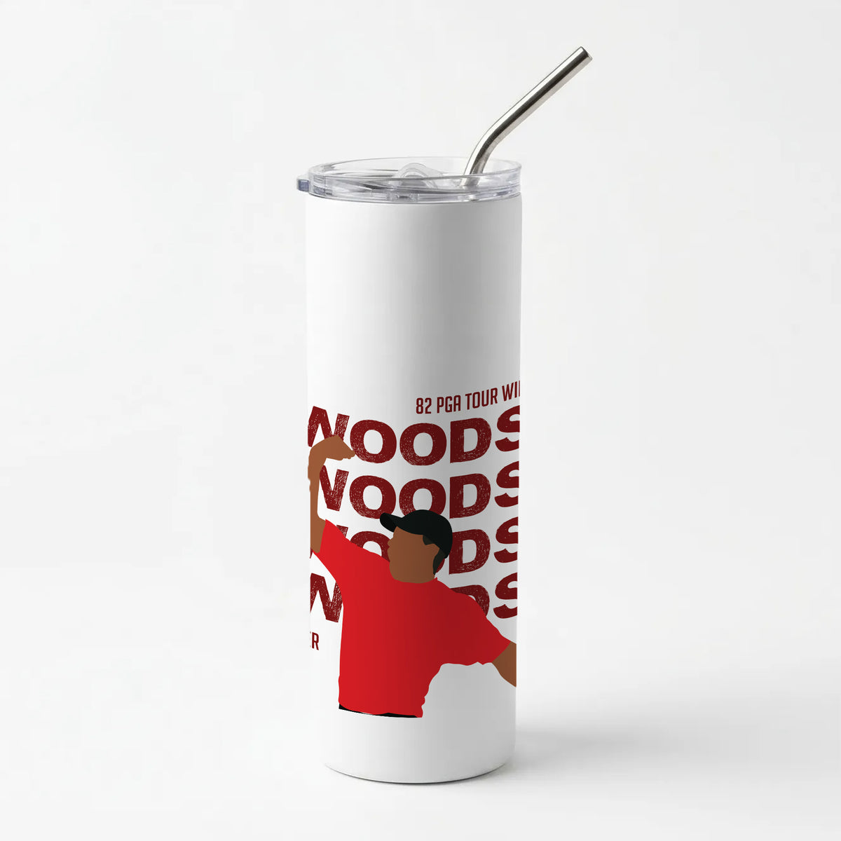 Woods Dark Red Skinny Tumbler