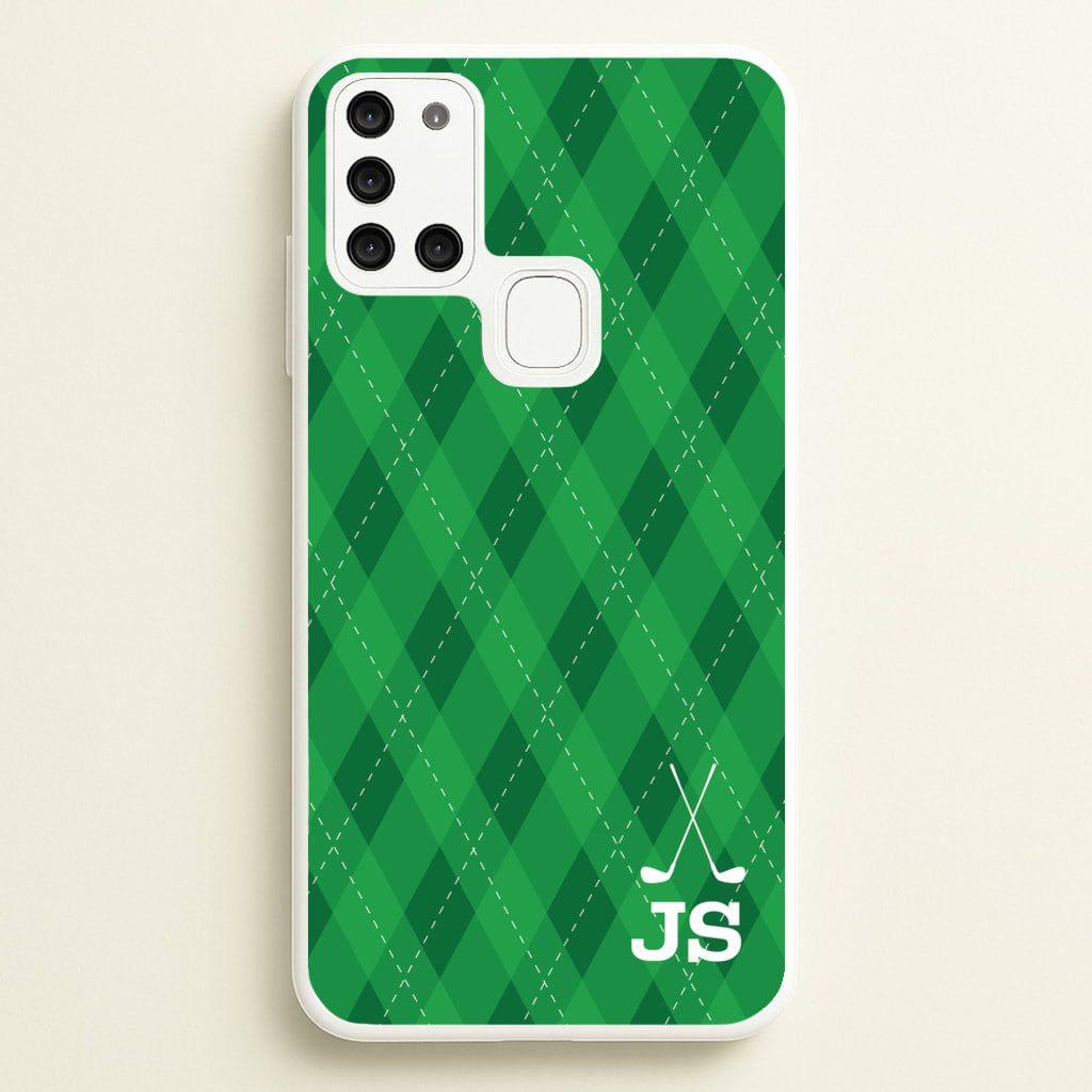 Personalised Golf Pattern - Golf Phone Case for Galaxy A21s