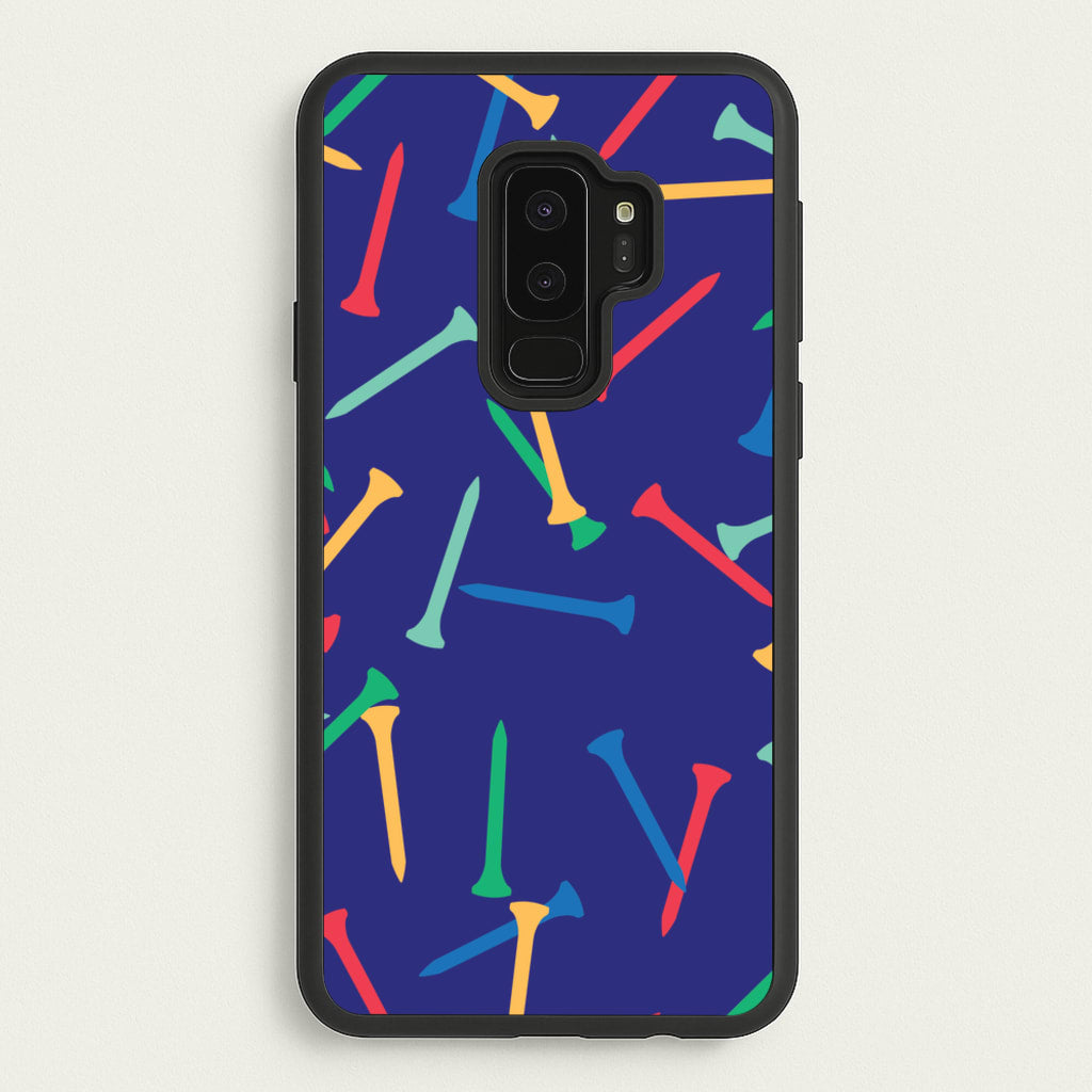 Golf Tees Pattern - Golf Phone Case for Galaxy S9 Plus