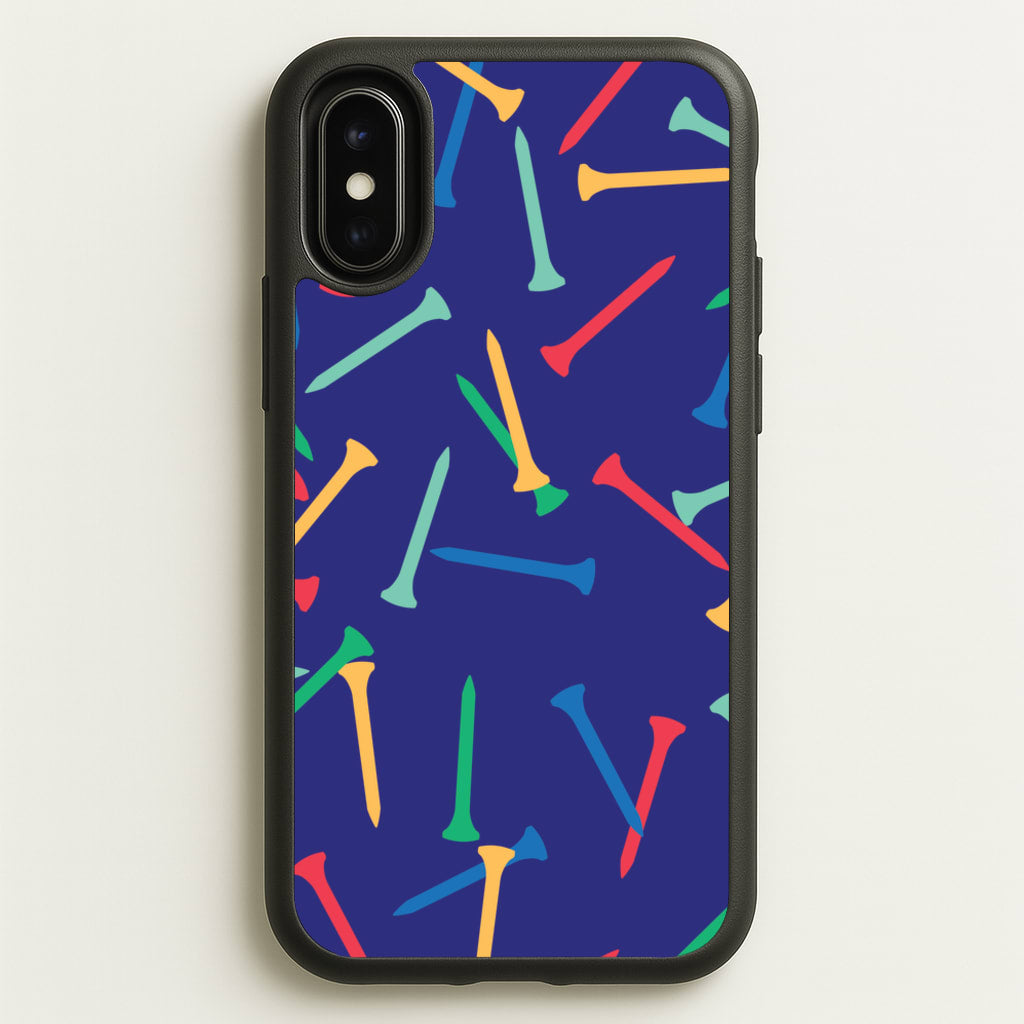Golf Tees Pattern - Golf Phone Case for iPhone X / XS