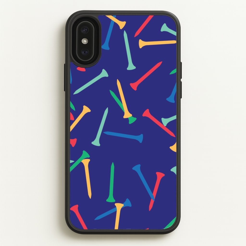 Golf Tees Pattern - Golf Phone Case for iPhone XS Max