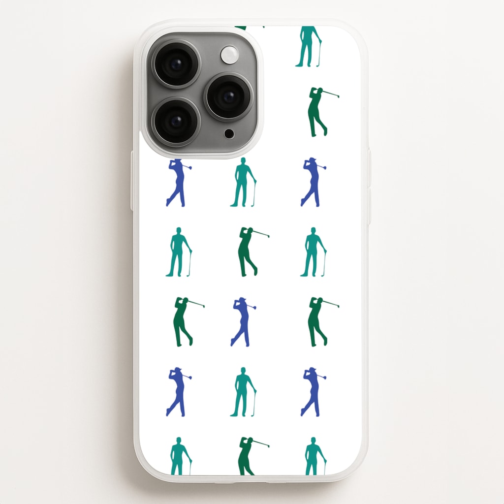 Golfer Silhouettes Pattern - Golf Phone Case for iPhone 16 Pro Max