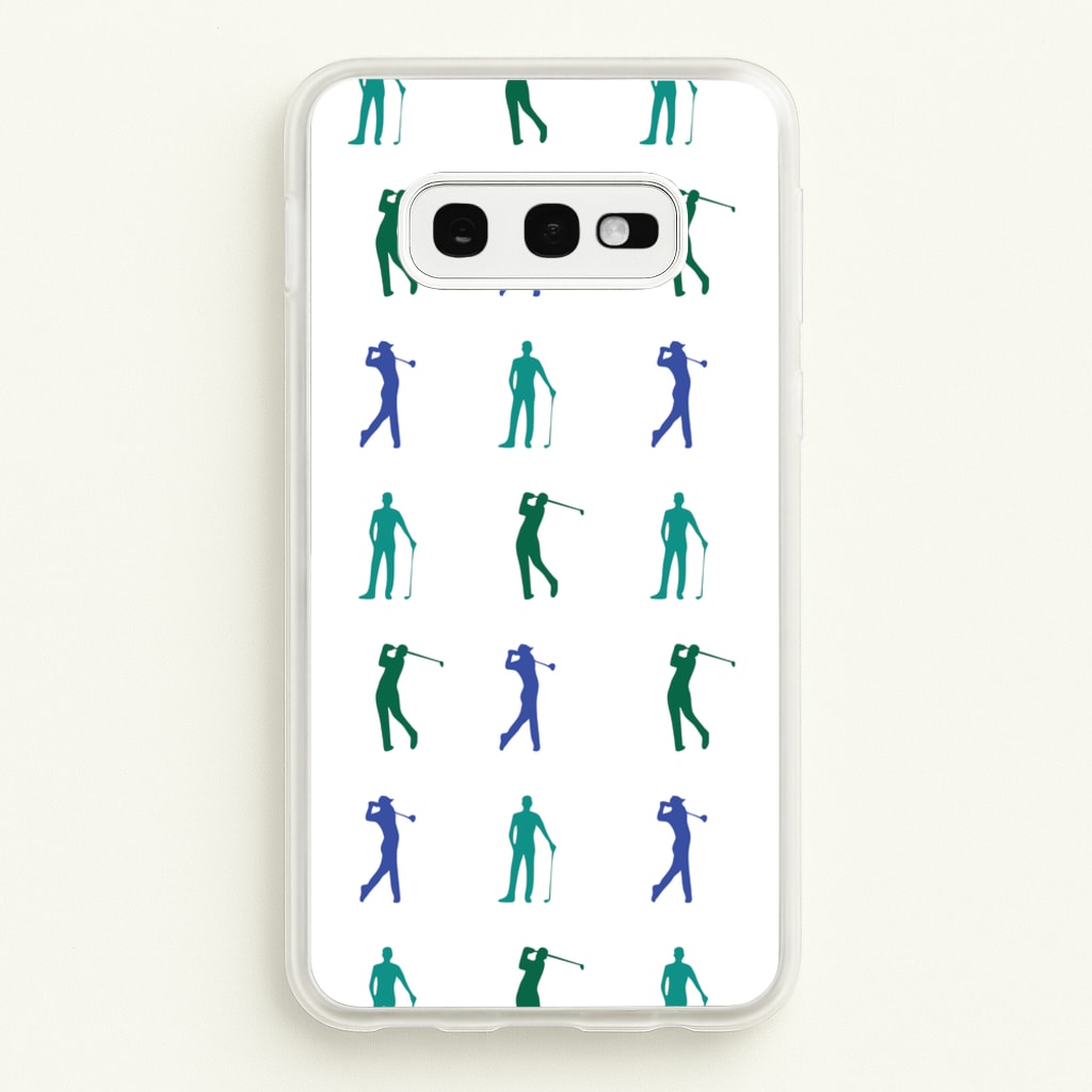 Golfer Silhouettes Pattern - Golf Phone Case for Galaxy S10e