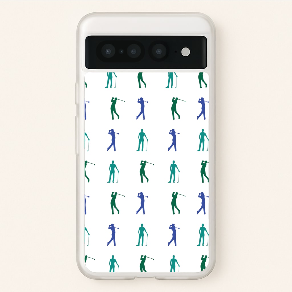 Golfer Silhouettes Pattern - Golf Phone Case for Google Pixel 7 Pro