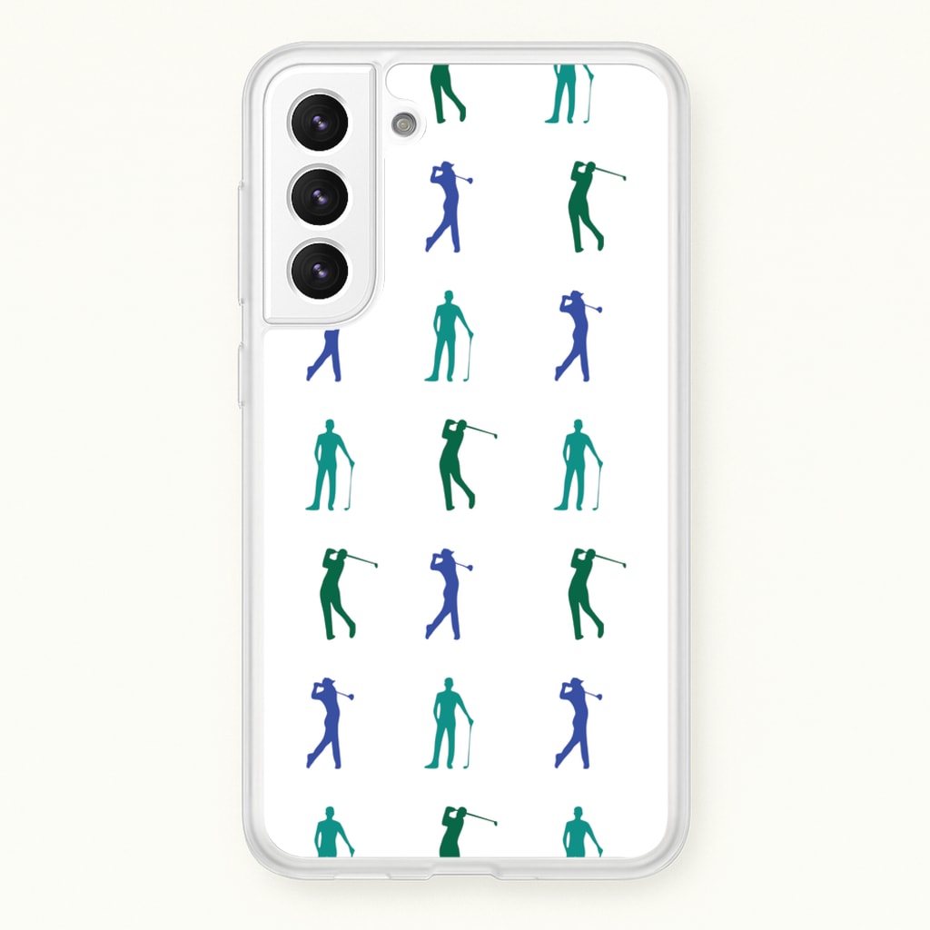 Golfer Silhouettes Pattern - Golf Phone Case for Galaxy S21 Plus