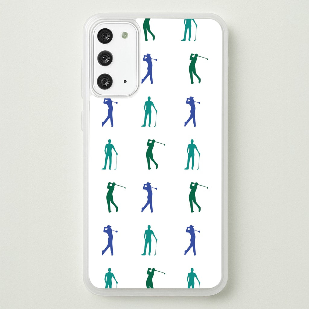 Golfer Silhouettes Pattern - Golf Phone Case for Galaxy Note 20