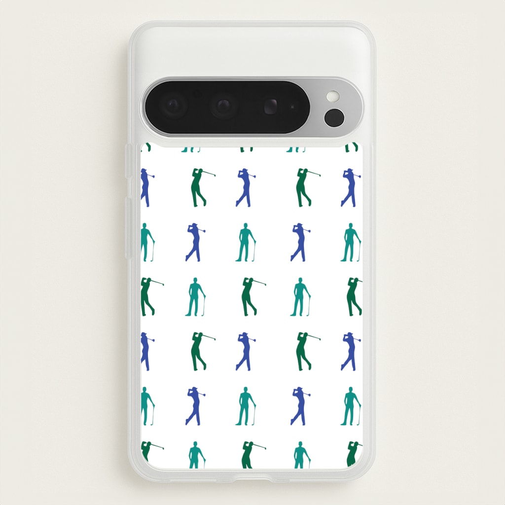 Golfer Silhouettes Pattern - Golf Phone Case for Google Pixel 9 Pro XL