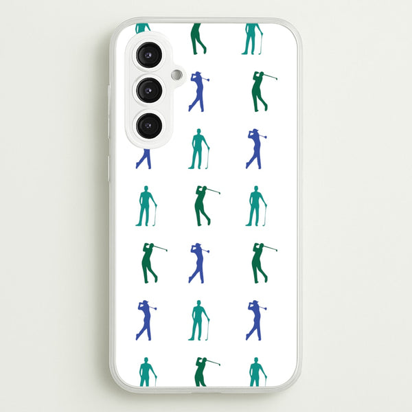 Golfer Silhouettes Pattern - Golf Phone Case for Galaxy S23FE