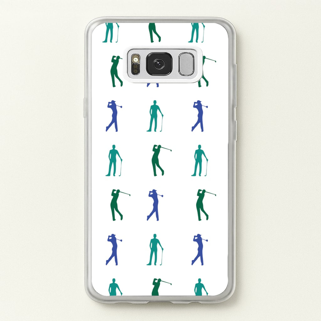 Golfer Silhouettes Pattern - Golf Phone Case for Galaxy S8 Plus