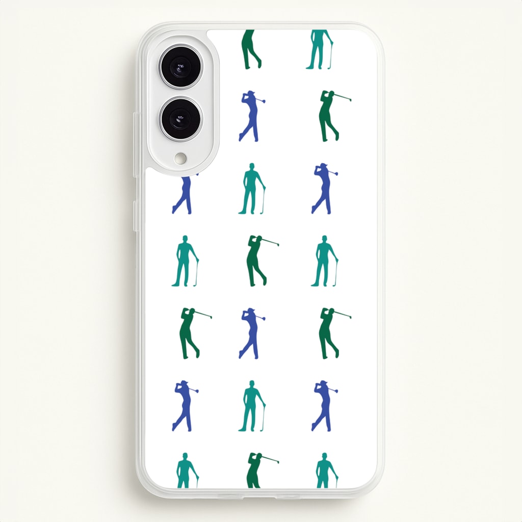 Golfer Silhouettes Pattern - Golf Phone Case for Galaxy S25 Edge