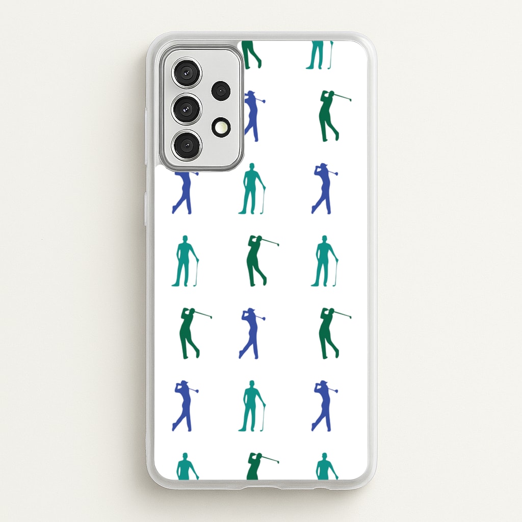 Golfer Silhouettes Pattern - Golf Phone Case for Galaxy A52 / A52s