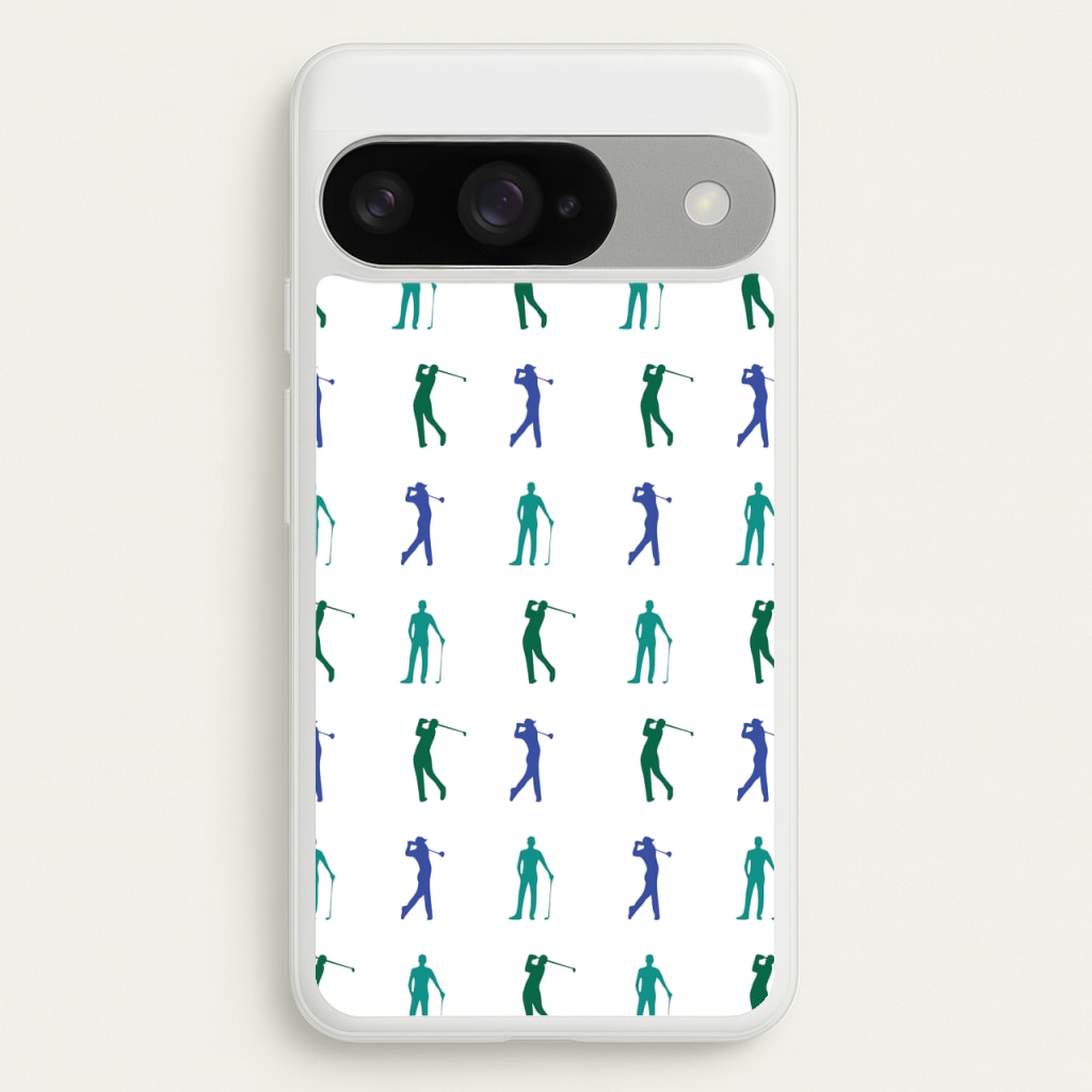 Golfer Silhouettes Pattern Phone Case for Google Pixel 10 / 10 Pro